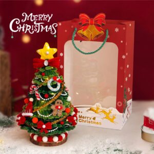 Christmas Tree with Chenille Stems, Mini Desktop Ornaments for Holiday Decor, Creative Christmas Gift for All Ages